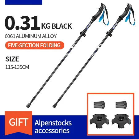 Ultralight Folding Trekking Poles – Aluminium Alloy Hiking & Nordic Walking Sticks