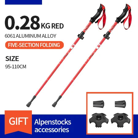 Ultralight Folding Trekking Poles – Aluminium Alloy Hiking & Nordic Walking Sticks