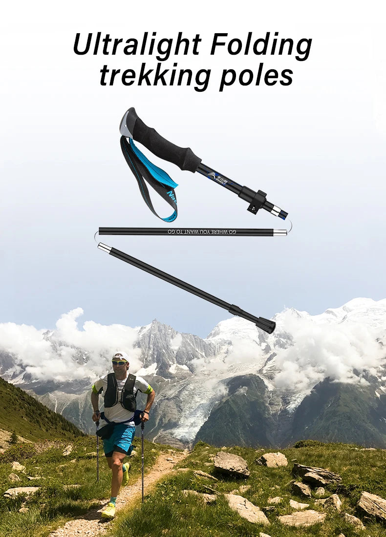 Ultralight Folding Trekking Poles – Aluminium Alloy Hiking & Nordic Walking Sticks