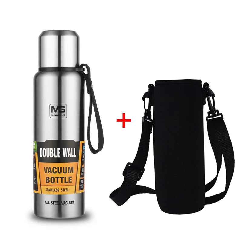 Wild Spirit™ Insulated Hiking Flask (500ml) + Shoulder Carry Bag