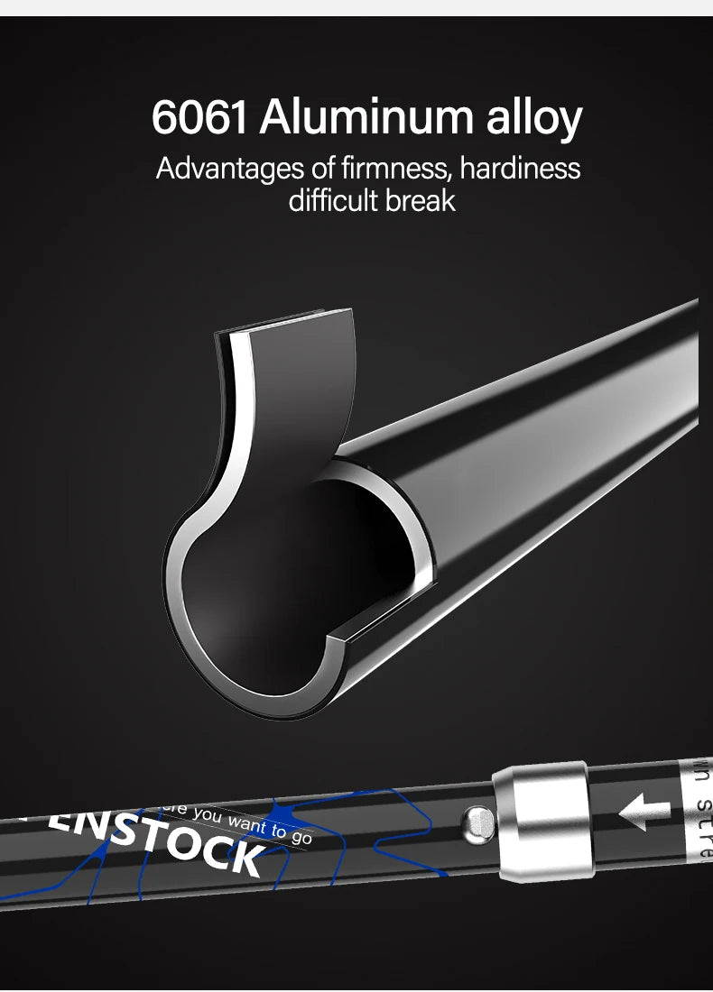 Ultralight Folding Trekking Poles – Aluminium Alloy Hiking & Nordic Walking Sticks
