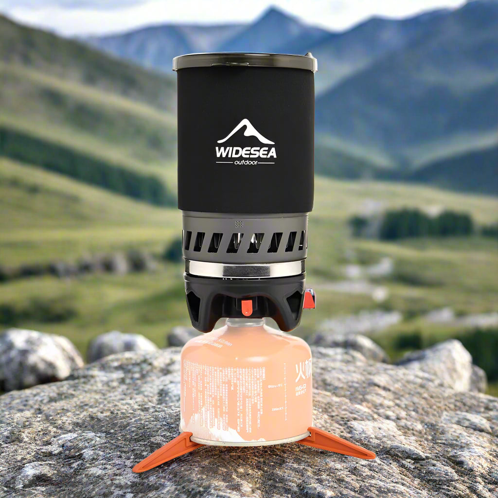 Gas Stove & Coffee Pot System – All-in-One Camping Cook Set with French Press (900ml)