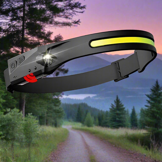 Wave Sensor LED Headlamp | 230° Wide Beam | USB Rechargeable | Waterproof