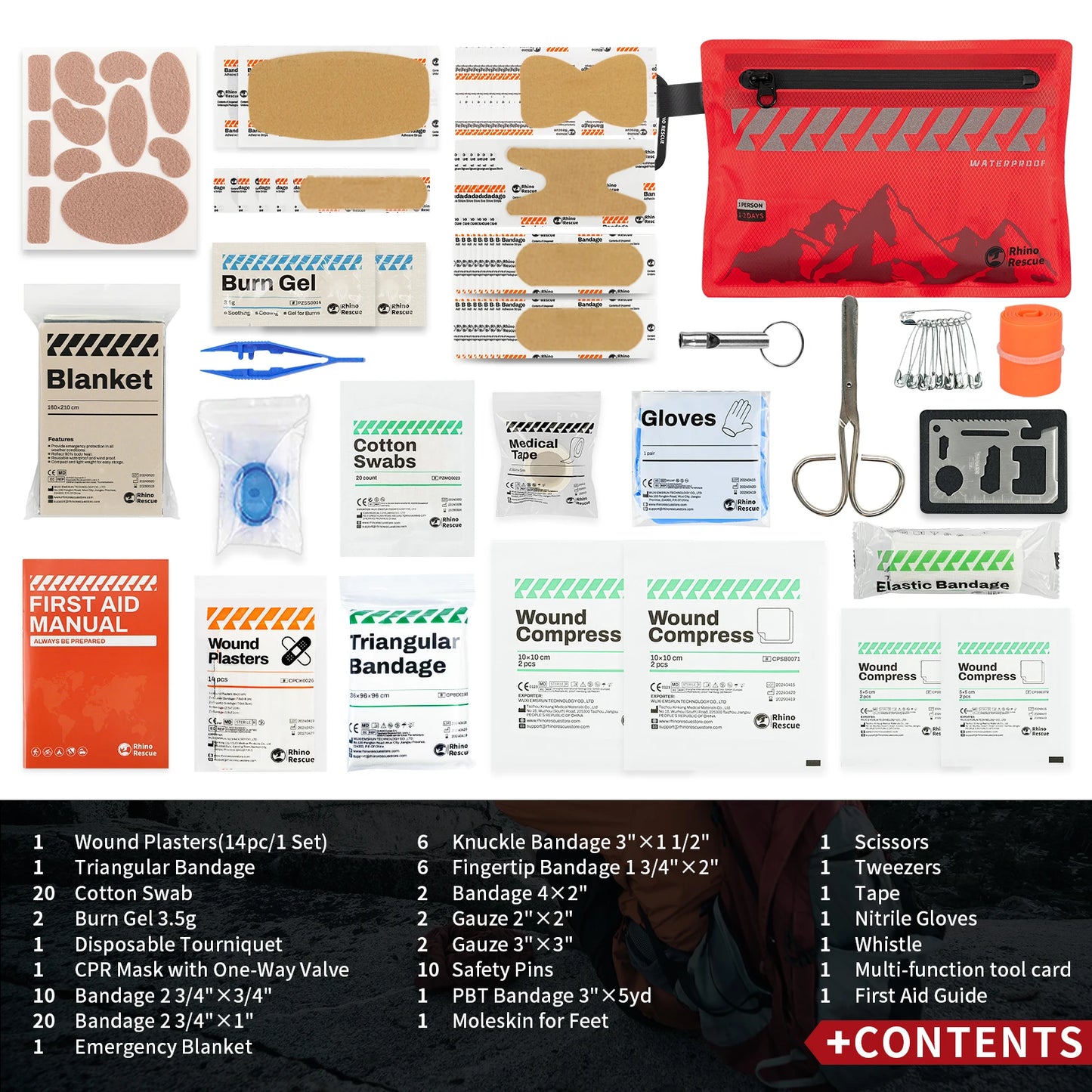 First Aid Kit – Compact Waterproof Emergency Medical Pack (107 Pieces)