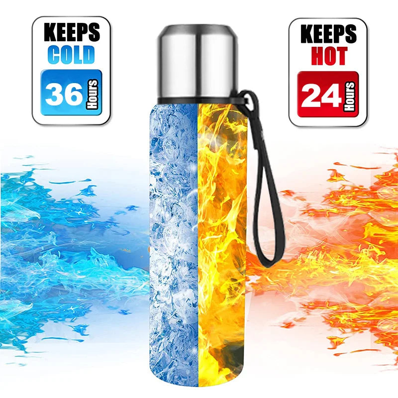 Wild Spirit™ Insulated Hiking Flask (500ml) + Shoulder Carry Bag